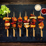 200 PCS Bamboo Skewers for Appetizers. 4.7 Inch Toothpicks. Cocktail Picks for Drinks. Fruit Kababs. Sausage. Barbecue Snacks. Natural Wooden Paddle Skewer Mini Food Sticks. Charcuterie Accessories