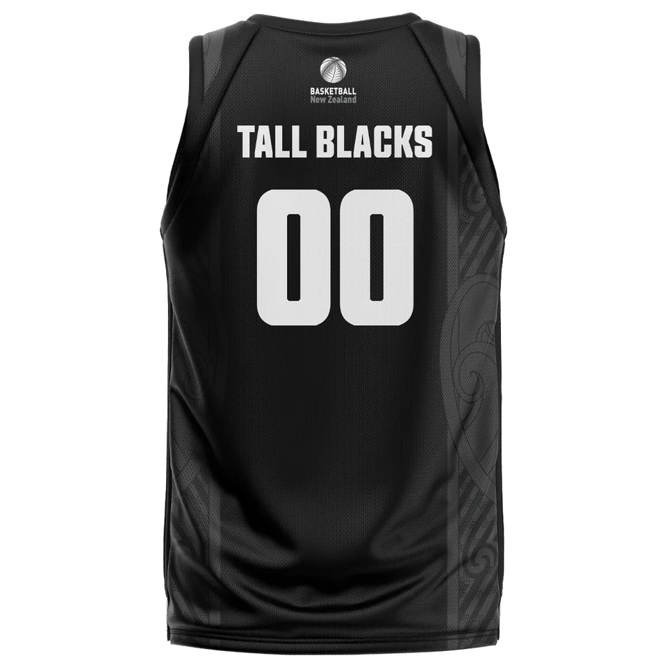 New Zealand Tall Blacks #00 National Black Official Youth Jersey