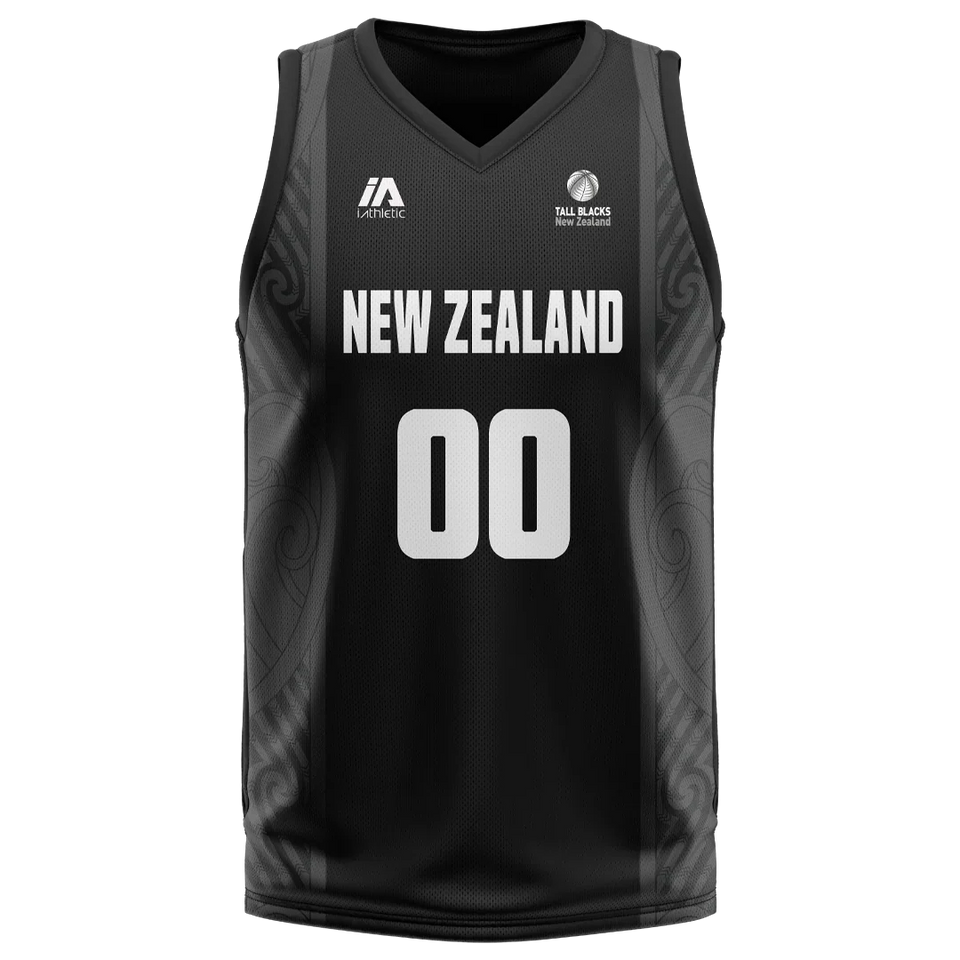 New Zealand Tall Blacks #00 National Black Official Mens Jersey