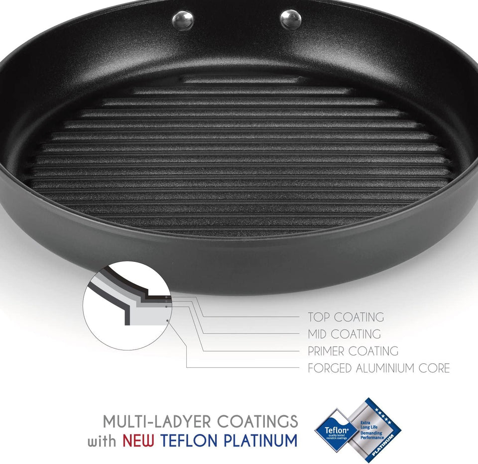- Onyx Collection. 12-Inch Grill Pan. Coated with New Teflon Platinum Non-Stick Coating (PFOA Free) (12-Inch)