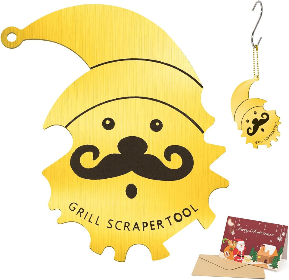 Xmas Gifts for Men Dad Boyfriend Husband Grill Brush and Scraper Bristle Free.Mens Stocking Stuffers.Bbq Accessories Grill Brush for Outdoor Grill.Kitchen Gadgets Cleaner(Gold)