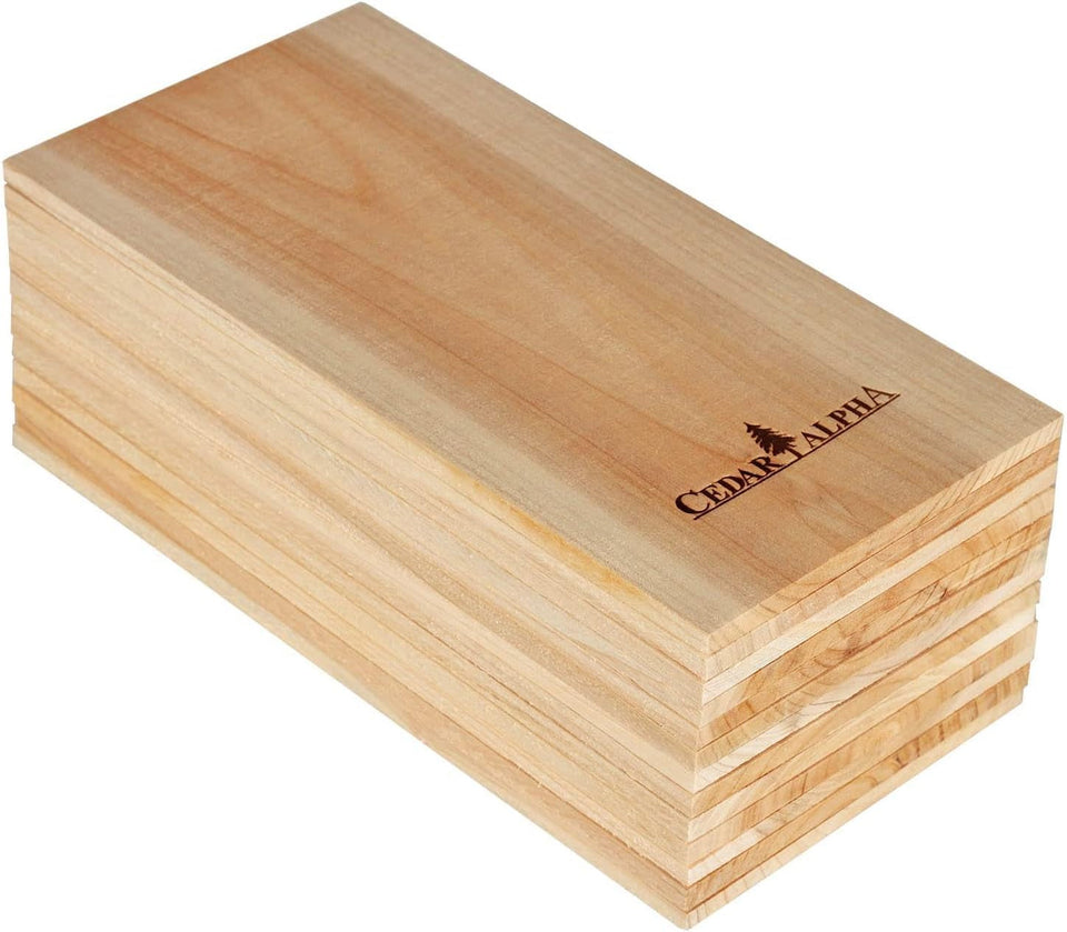 12 Pack Premium Cedar Planks for Grilling Salmon. Meat Fish and Veggies. Adding Extra Smoke and Flavor. Soaking Fast. Easy to Use Cedar Grilling Planks (11X5.5. Natural Cedar Wood)