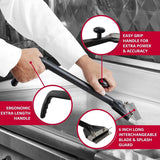 Commercial Griddle Scraper. Flat Iron Grill Griddle Scraper. Professional Restaurant Grade Quality. Blackstone Grill Griddle Scraper. Long Handle for Added Protection. Model 90254