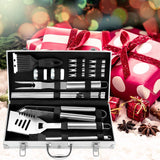20Pc Heavy Duty BBQ Grill Tool Set in Case - the Very Best Grill Gift on Birthday Wedding - Professional BBQ Accessories Set for Outdoor Cooking Camping Grilling Smoking