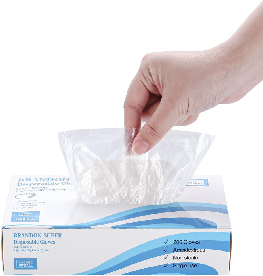 Disposable Food Gloves - Food Handling. Cooking. Kitchen Cleaning and Hygien 200 Count (Pack of 1)