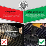 5 Piece BBQ Cleaning Kit - Nylon Safe Bristle/Free Non/Wire - Safe for All Grates Stainless Steel Porcelain Iron Charcoal/Gas Scraper Tool/Accessories Outdoor Gift for Dad/Men