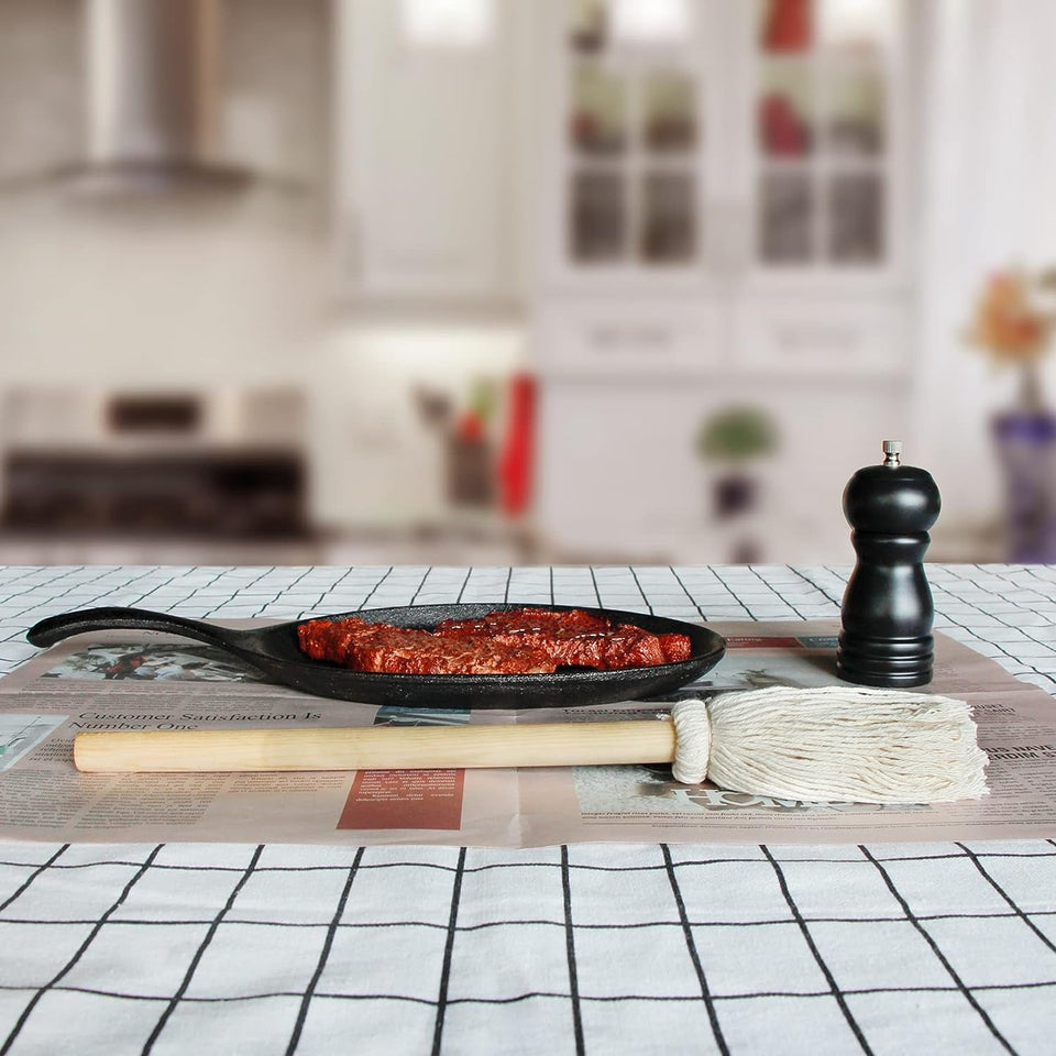 LZMS 10 Pcs Backyard Pro 12 BBQ Grill Basting Brush Mop Brush for Picnic Barbeque Grilling Smoking Steak - Perfect for Cooking or Cleaning