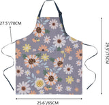 2 Pack Floral Apron for Women with Pockets. Adjustable Cotton Chef Aprons for Kitchen. Cooking. BBQ & Grill