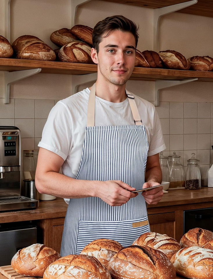 2 Pack Kitchen Cooking Aprons. Soft Aprons for Women Men with 2 Pockets Chef Apron with Adjustable Neck Strap and Long Tie
