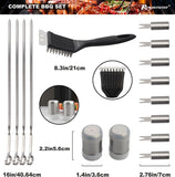 20Pc Heavy Duty BBQ Grill Tool Set in Case - the Very Best Grill Gift on Birthday Wedding - Professional BBQ Accessories Set for Outdoor Cooking Camping Grilling Smoking