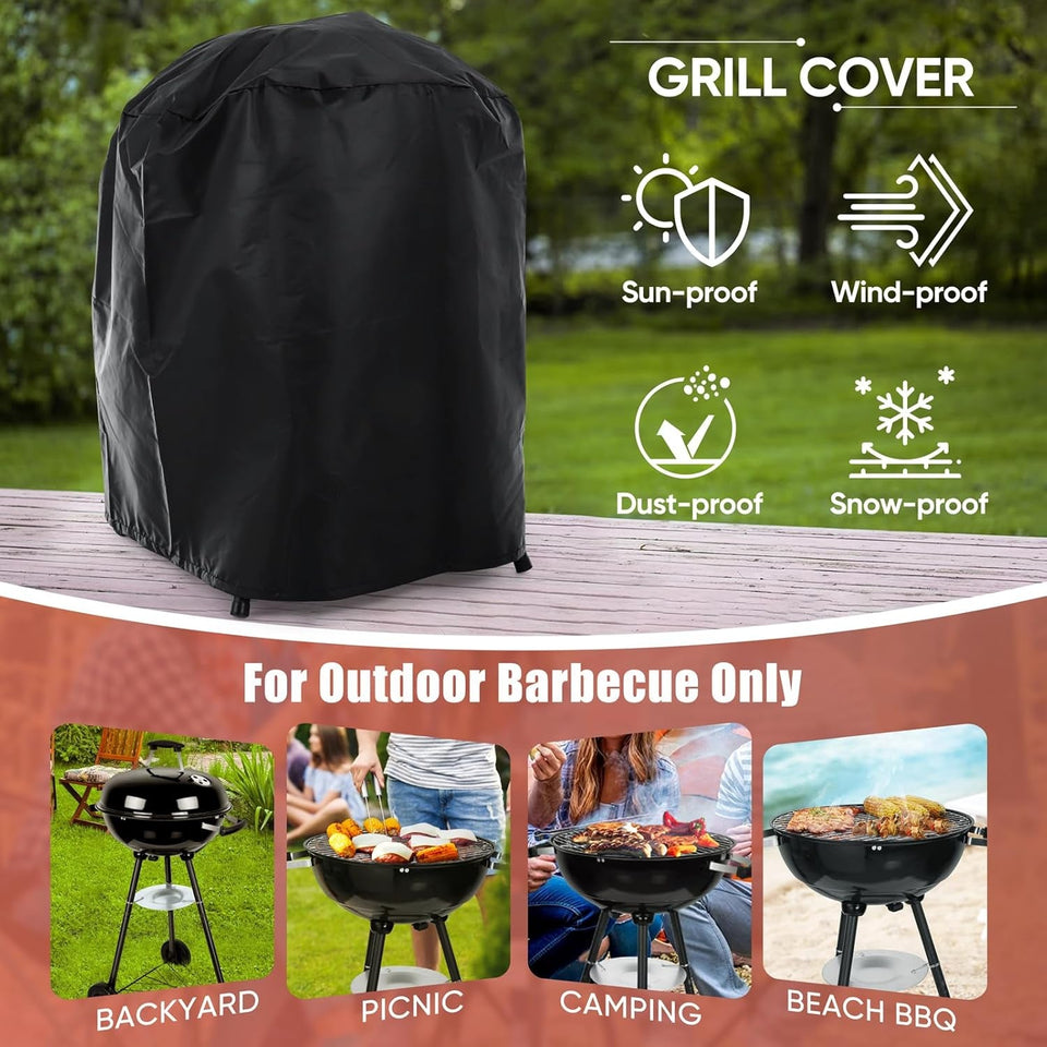 18 Inch Charcoal Grill. Hasteel 2-In-1 Kettle Outdoor Barbecue Grill. Portable Black BBQ Grill for Camping/Backyard/Patio/Picnic. Porcelain-Enameled Lid & Fire Bowl. 254.SQ.IN Cooking Area. 13-Piece