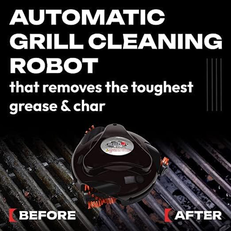 Grillbot Automatic Grill Cleaning Robot with Nylon Brushes. BBQ Grill Cleaner. Grill Brush. Grill Scraper. BBQ Accessories (Black Grillbot)