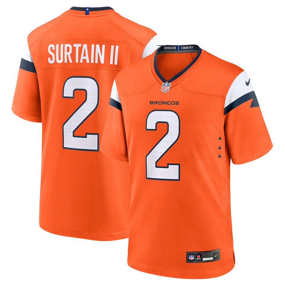 NFL Denver Broncos Patrick Surtain II Home Game Jersey - Orange