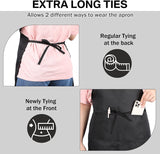 24 Pack Adjustable Bib Apron with 2 Pockets Cooking Kitchen Aprons Black Chef Apron Water Oil Stain Resistant BBQ Work Apron for Women Men Drawing Crafting Outdoors Smock
