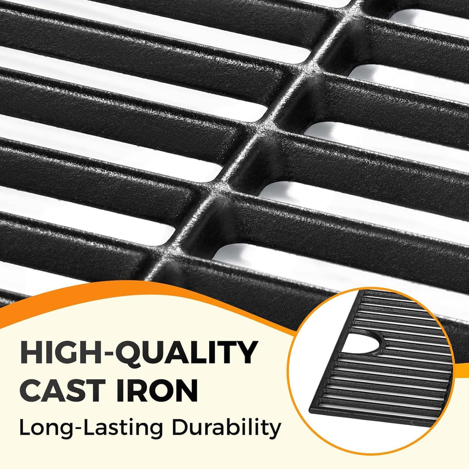 17 Inch Cast Iron Grill Grates for Nexgrill 4 Burner 720-0830H 720-0783E 720-0830X 720-0888S and 5 Burner 720-0888N 720-0888 720-0697 Replacement Cooking Grate Parts