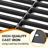 17 Inch Cast Iron Grill Grates for Nexgrill 4 Burner 720-0830H 720-0783E 720-0830X 720-0888S and 5 Burner 720-0888N 720-0888 720-0697 Replacement Cooking Grate Parts