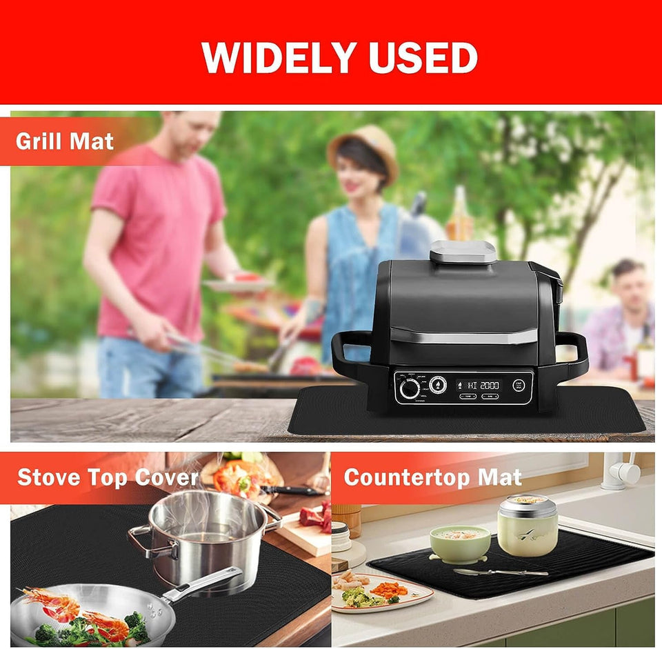 24 X 31 Grill Mat Fireproof for Outdoor Grill Protecting Prep Barbecue Table - Heat Resistant BBQ Tabletop Grilling Griddle Pad. Easy to Clean & Storage - Waterproof & Foldable. 0.6Mm