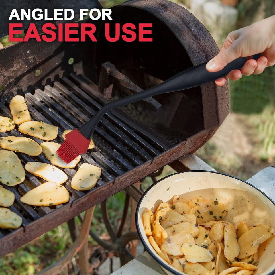 Pastry Brush Basting for Cooking Barbecue Grill Silicone Ergonomic Angled Removable Head