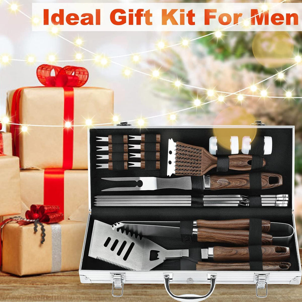 21PCS Professional Stainless Steel Grill Accessories Set for Men Dad Women - Perfect Grill Gift on Father'S Day. Christmas. Birthday - Complete BBQ Kit for Outdoor Camping Barbecue