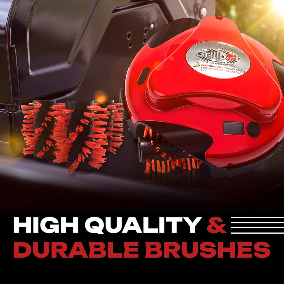 Automatic BBQ Grill Cleaning Robot Replacement Brush - Grill Cleaner Parts. Grilling Accessories. Wire Brush Tool. Metal Brush - Set of 3 Each Stainless Steel. Nylon and Brass Variety Pack