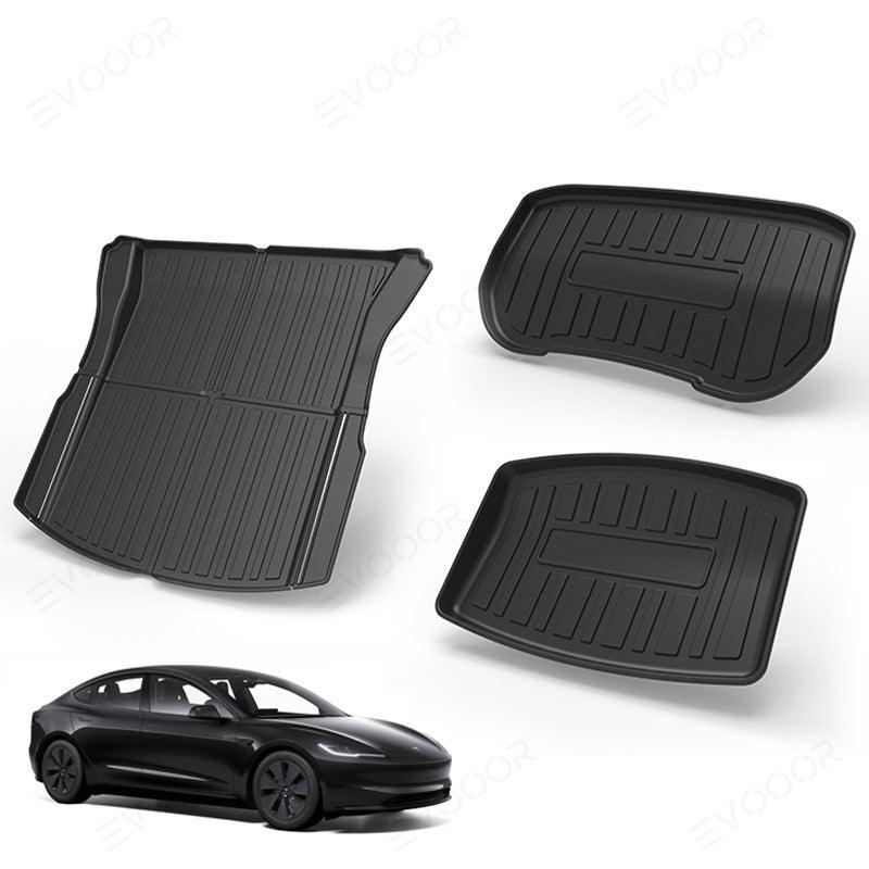 2024 Model 3 Highland All-Weather Floor Mats Full Set Trunk Mat Cargo Mat Frunk Cargo Liner for Tesla
