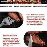 20Pc Heavy Duty BBQ Grill Tool Set in Case - the Very Best Grill Gift on Birthday Wedding - Professional BBQ Accessories Set for Outdoor Cooking Camping Grilling Smoking