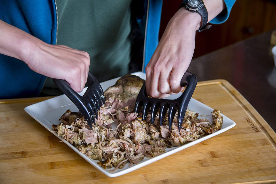 - Meat Claws Bbq Grill Accessories Set - 2 Silicone Gloves. Claws for Pulled Pork. BBQ Thermometer - Perfect Smoker Accessories Grilling Tools Gift Set for (Orange Glove-Thermometer-Claw)