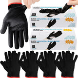 200 Pcs Disposable BBQ Gloves with 4 Pairs Cotton Liners Grilling Gloves BBQ Cooking Gloves (Black. Dark Gray. X-Large)