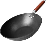 21St & Main Wok. Stir Fry Pan. Wooden Handle. 11 Inch. Lightweight Cast Iron. Chef'S Pan. Pre-Seasoned Nonstick. for Chinese Japanese and Other Cooking