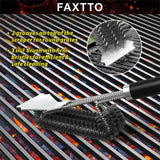 Grill Brush with Extra Strong Long Handle BBQ Cleaner Accessories - Safe Wire BBQ Brush. Triple Barbecue Scrubber Cleaning Brush for Gas/Charcoal Grilling Grates