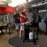 38 round under Grill Mat. 4 Layers Fire Pit Mat Protect Mat.Fireproof Mat Fire Pit Pad for Deck Patio Grass Outdoor Wood Burning Fire Pit and BBQ Smoker.Portable Reusable and Waterproof.Black