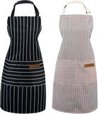 2 Pack Apron - Unisex. Adjustable Bib Kitchen Apron. Cooking Apron. Aprons for Women Men with Pockets. Chef Aprons