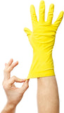 3 Pairs Yellow Cleaning Dish Gloves. Professional Natural Rubber Latex Gloves. Kitchen Dishwashing Gloves (3 Pairs)