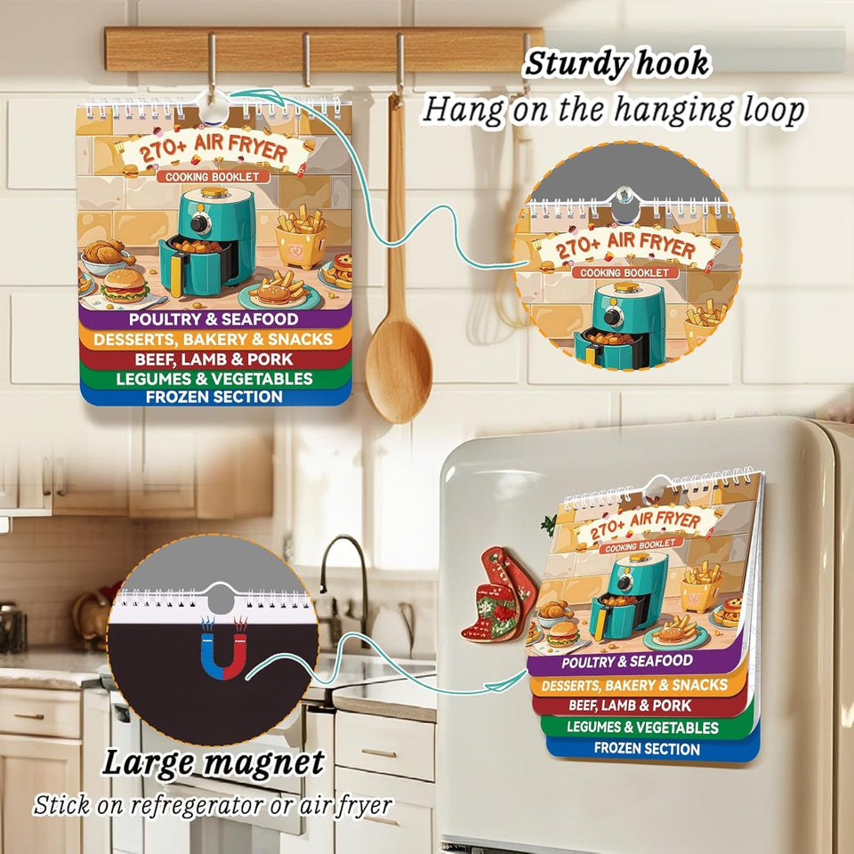 270+ Foods Air Fryer Cheat Sheet Magnets Cooking Guide Booklet. Air Fryer Cooking Guide Magnetic. Air Fryer Accessories for Fryer