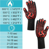 1 Pair/2 Pieces BBQ Gloves. Grilling Gloves. Heat Resistant Barbecue Oven Gloves. 1472°F/800°C Kitchen Fireproof Mitts Heat Proof for Grilling. Baking. Cooking. Welding Gloves Mitts - Red