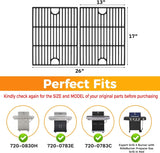 17 Inch Cast Iron Grill Grates for Nexgrill 4 Burner 720-0830H 720-0783E 720-0830X 720-0888S and 5 Burner 720-0888N 720-0888 720-0697 Replacement Cooking Grate Parts