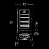 3-Series Digital Vertical Smoker. Silver Hammertone