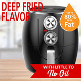 3.2-Quart Small Electric Air Fryer. Timer & Temp. Control (Black. Silver) (AF-300BK)