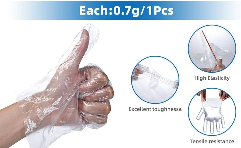 Disposable Food Gloves - Food Handling. Cooking. Kitchen Cleaning and Hygien 200 Count (Pack of 1)