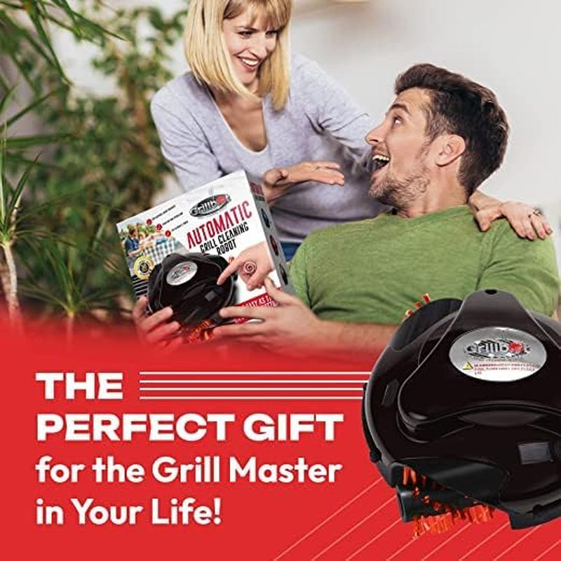 Grillbot Automatic Grill Cleaning Robot with Nylon Brushes. BBQ Grill Cleaner. Grill Brush. Grill Scraper. BBQ Accessories (Black Grillbot)