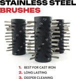 Automatic BBQ Grill Cleaning Robot Replacement Brush - Grill Cleaner Parts. Grilling Accessories. Wire Brush Tool. Metal Brush - Set of 3 Each Stainless Steel. Nylon and Brass Variety Pack