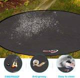 38 round under Grill Mat. 4 Layers Fire Pit Mat Protect Mat.Fireproof Mat Fire Pit Pad for Deck Patio Grass Outdoor Wood Burning Fire Pit and BBQ Smoker.Portable Reusable and Waterproof.Black