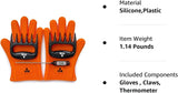 - Meat Claws Bbq Grill Accessories Set - 2 Silicone Gloves. Claws for Pulled Pork. BBQ Thermometer - Perfect Smoker Accessories Grilling Tools Gift Set for (Orange Glove-Thermometer-Claw)