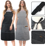 2 Pack Apron - Unisex. Adjustable Bib Kitchen Apron. Cooking Apron. Aprons for Women Men with Pockets. Chef Aprons