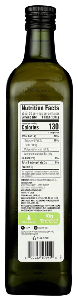 365 by Whole Foods Market. Avocado Oil. 25.4 Fl Oz