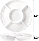3 Pack Divided Serving Tray. 13 Inch Unbreakable Chip and Dip Platter. Melamine Appetizer Serving Plate. 5 Sectional Party Snack Relish Tray for Serving Food. Nuts. Candy. Dried Fruit. Veggies