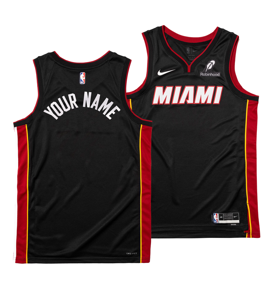 Personalized Nike Miami HEAT Icon Black Swingman Jersey - Summer Mashup