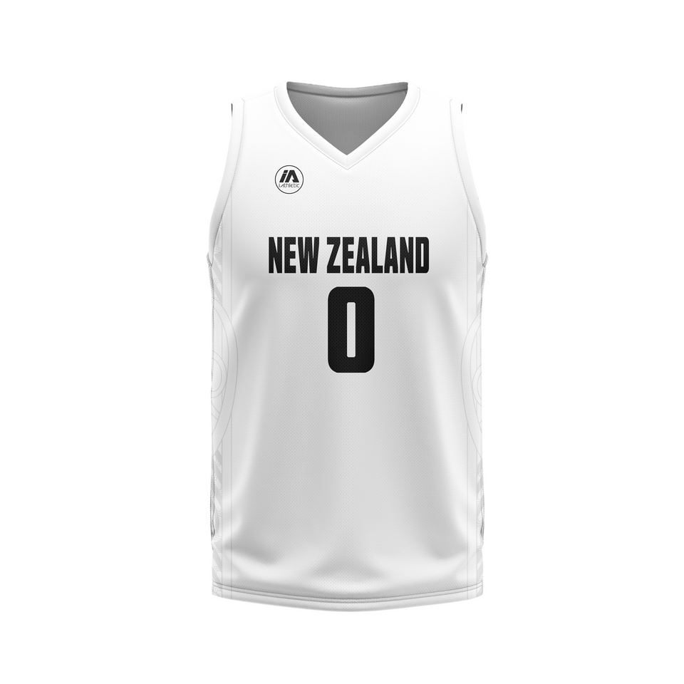 New Zealand Tall Blacks #0 National White Official Youth Jersey