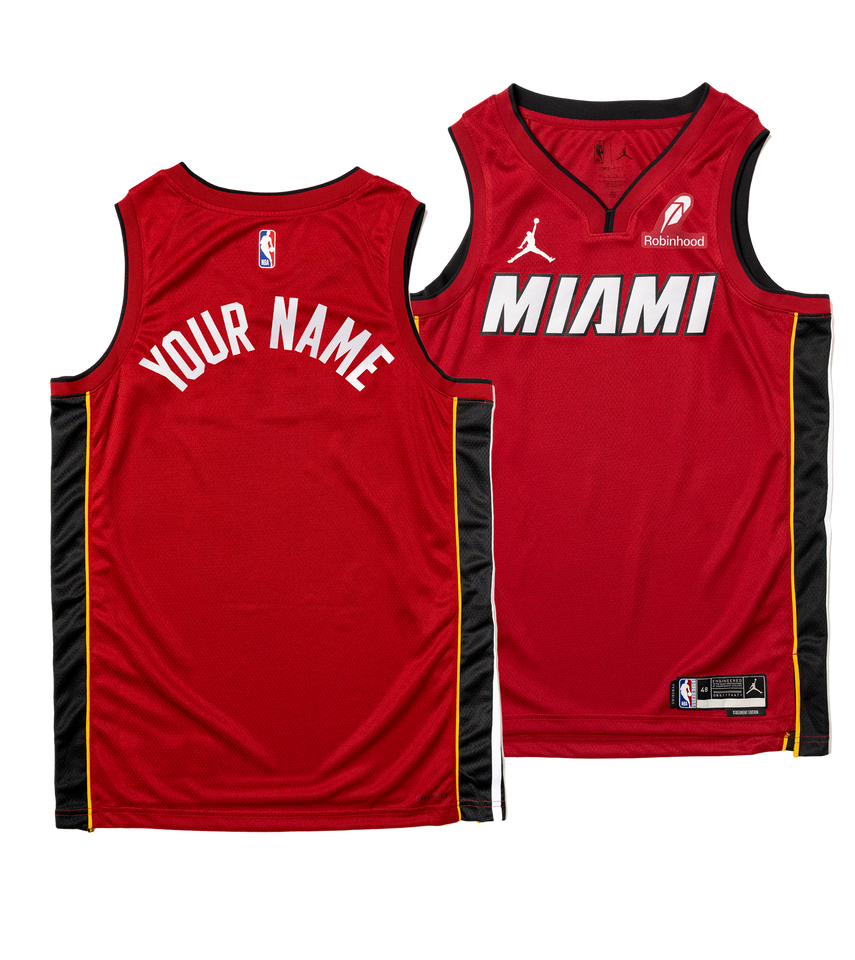 Personalized Nike Jordan Brand Miami HEAT Statement Red Swingman Jersey - Summer Mashup